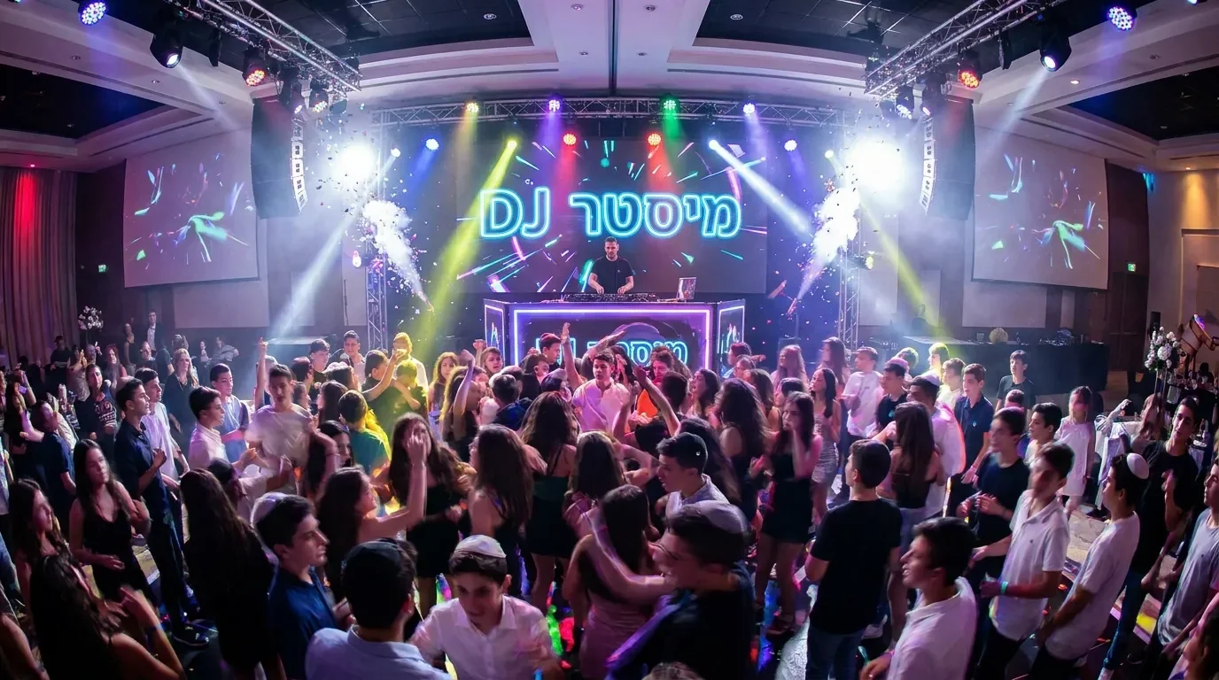 DJ מיסטר DJ מופיע במסיבת נוער אנרגטית